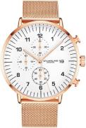 Stührling Original Herreur 3911.5 Monaco Hvid/Rosaguldtonet stål