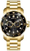 Invicta Herreur 45726 Pro Diver Sort/Gul guldtonet stål Ø48 mm