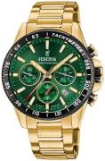 Festina Herreur F20634-4 Timeless Grøn/Gul guldtonet stål Ø43.5 mm