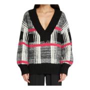 Quadri Magisk Sweater - Oversize V-Hals Kvinders Mode