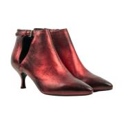 Metallic Burgundy Heeled Boots