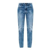 Slim-Fit Stonewashed Bomuld Denim Jeans