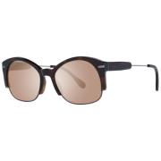 Brune runde solbriller med polariserede linser