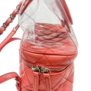 Brugt lyserød stof Chanel rygsæk