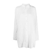 Hvid Oversized Crushed Skjorte