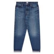 Løse Tapered Mørkeblå Brugte Jeans