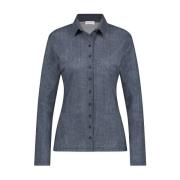Elegant Buttoned Skjorte i Blå Denim