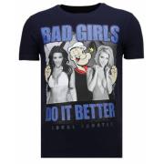 Bad Girls Popeye Rhinestone - Herre T-shirt - 13-6210N