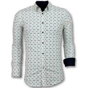 Slim Fit Sweaters til Mænd - Herreskjorte med Tetris Motiv - 3023