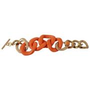 Guld orange kæde bred Br -plast armbånd