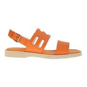 Orange Sandal - Regular Fit - Egnet til Varmt Klima - 100% Læder