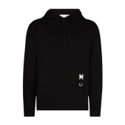 Sort Hoodie med Metal Spænde Detalje