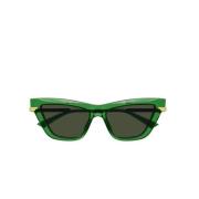 Kvinders Cateye Solbriller i Grøn Transparent
