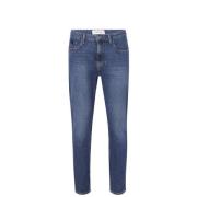 Slim-fit Jeans i Medium Blå Denim