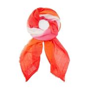 Printet Orange Tørklæde til Kvinder