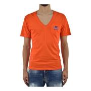 Orange Herre Grafisk Print T-Shirt Mod.S71GD0123S21600186