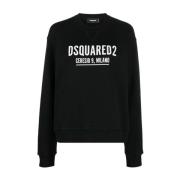 Sort Ribstrikket Crew-neck Sweatshirt