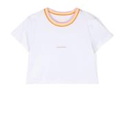 Hvid T-shirt til børn med logo print