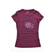 Bomuld T-shirt med Rhinestone Logo - Violet
