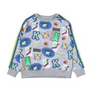 Grå Multifarvet Logo Sweater til Drenge