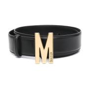 Elegant Læderbælte med Ikonisk M-Logo Spænde