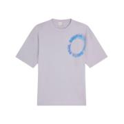 Lysblå Crew Neck T-Shirt med Solar Flare Logo