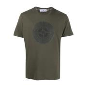 Grøn Bomuld Logo Print T-Shirt
