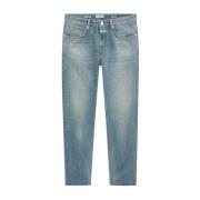 Slim-fit Jeans, Bomuld/Linned, Produceret i Italien