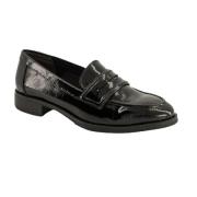 Stilfulde flade loafers i sort