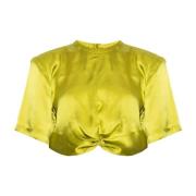 ‘SivalaGZ’ cropped satin top