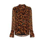 Leopard Print Carmen Bluse Skjorte