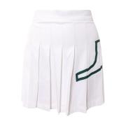 Hvid Knappet Nederdel med Shorts Detalje