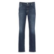 Blå Slim-Fit Bomuld Jeans til Mænd