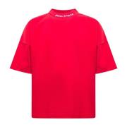 Rød børnet-shirt med mærkelogo