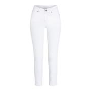 Hvide Piper Korte Jeans med Sølv Detaljer