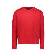 Crewneck Sweater Farver Fra Shetland Rød