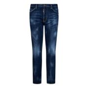 Slim-fit Blå Jeans med Unikke Detaljer