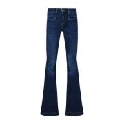 Denimblå Flare Jeans til Kvinder