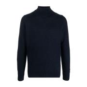 Navy Blue Roll-Neck Sweater