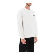 Crew-neck sweatshirt med flocked logo