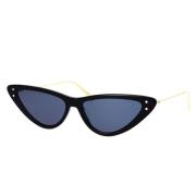Moderne sommerfugle solbriller med blå linser