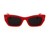 Røde Cat-Eye Solbriller med Grå Linser