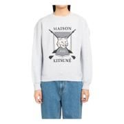 Grå College Fox Print Sweatshirt