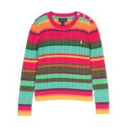 Stribet Cable-Knit Sweater