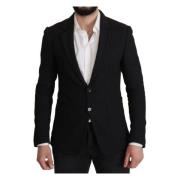 Stunning Sort Uld Blazer med Notch Revers