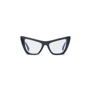 Sorte optiske briller med blå accenter