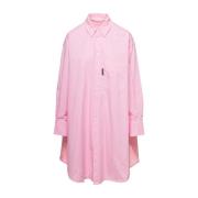 Pink Mini Skjortekjole med Designer Flair