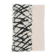 Grafisk Print Cashmere Blend Tørklæde