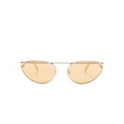 Gyldne Cat-Eye Solbriller med Gule Flash Linser