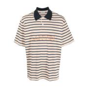 Stribet Polo Shirt med Broderet Logo